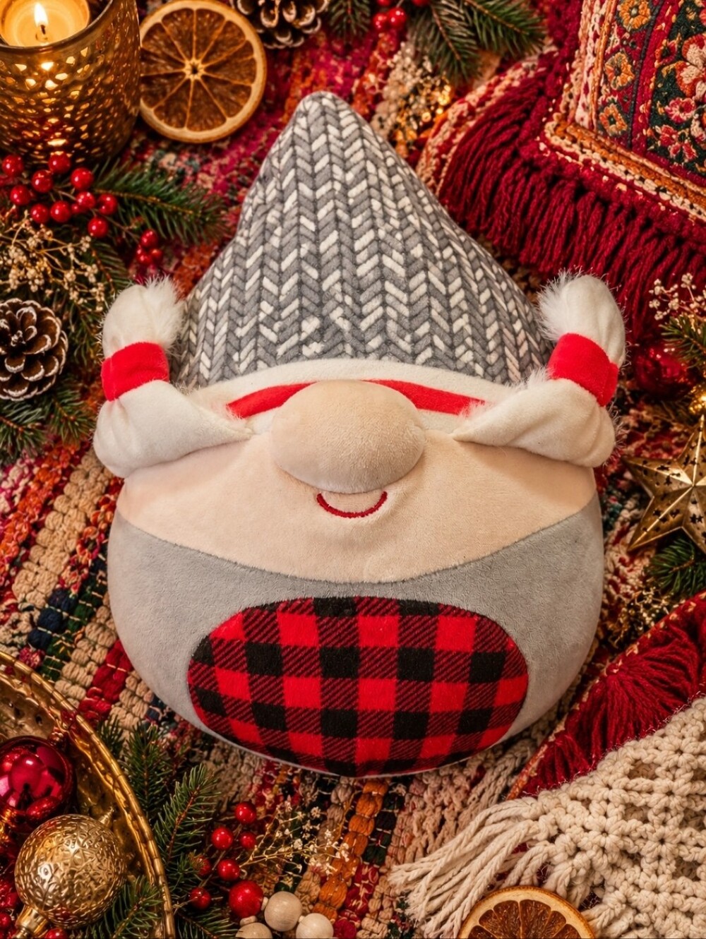 4/$15 12” Squishmallows Christmas Gnome Plush | Kawaii Cozycore Holiday Decor